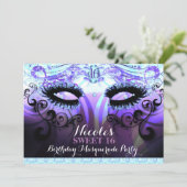 グラムまつげ パープル マスカレードパーティーの招待状 招待状 (スタンド正面)