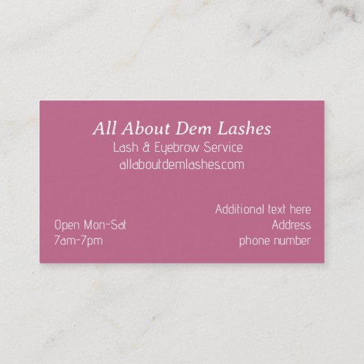 グラムアイドラッシュ 名刺 (裏面)