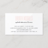 グラムアイドラッモダンシュサロン赤面ピンクホワイト 名刺 (裏面)