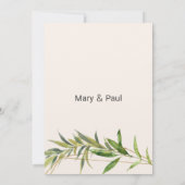 グラムアイボリー金ゴールドグリッターリーフ結婚テラリウム 招待状 (裏面)