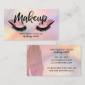 グラムアイラッシュピンクローズグリッターメタリックメイクアップ 名刺 (正面/裏面)