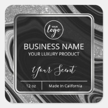 グラムアガテシルバーグリッターブラックキャンドルラベル