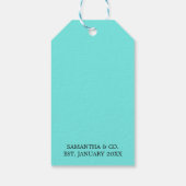 グラムアクアエレガントエスニックティファニーベビーシャワーラベル ギフトタグ (裏面)