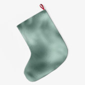 グラムアクアグリーン金ゴールドグリッターラブ ラージクリスマスストッキング (裏面 (吊り時))