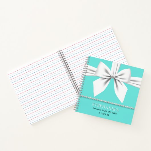 グラムアクアティファニーベビーシャワーゲストブック ノートブック (内部)