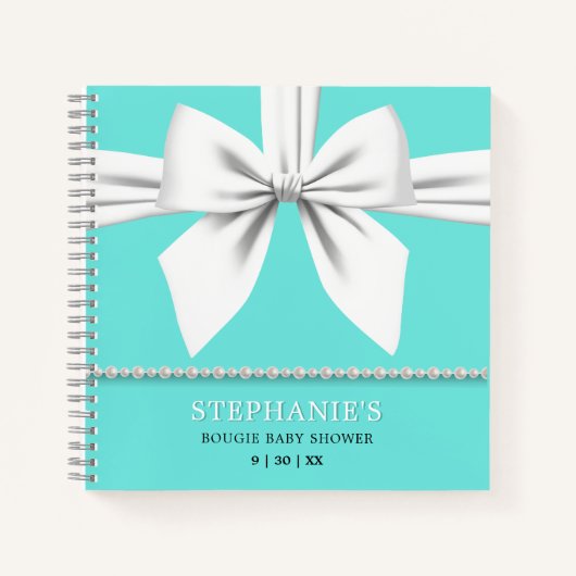 グラムアクアティファニーベビーシャワーゲストブック ノートブック (正面)