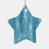 グラムアクアブルートロピカルグリッター葉 セラミックオーナメント (右)