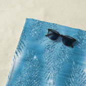 グラムアクアブルートロピカルグリッター葉 ビーチタオル (インサイチュ)