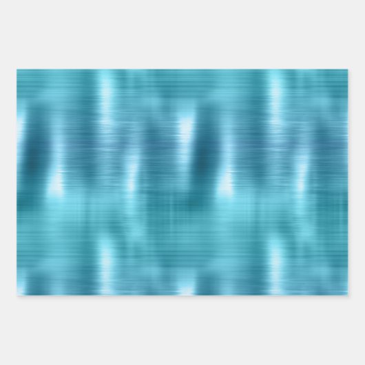 グラムアクアブルートロピカルグリッター葉 ラッピングペーパーシート (正面2)