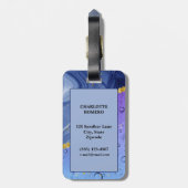グラムアクアブルー水滴グラデーション |モノグラム ラゲッジタグ (裏面縦)