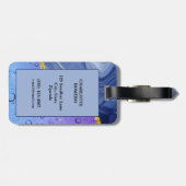 グラムアクアブルー水滴グラデーション |モノグラム ラゲッジタグ (裏面横)