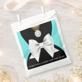 グラムアクアモダンティール（緑がかった色）エティックティファニーベビーシャワー フェイバーバッグ (クリップ留めされた状態)