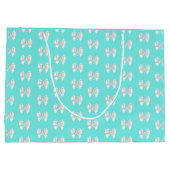 グラムアクア名前をカスタムするティファニーテーマホワイトボウ ラージペーパーバッグ (裏面)