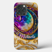 グラムアモダンア&パープルグリッターモノグラム Case-Mate iPhoneケース (裏面)