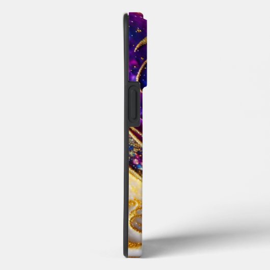 グラムアモダンア&パープルグリッターモノグラム Case-Mate iPhoneケース (裏面 / 右)