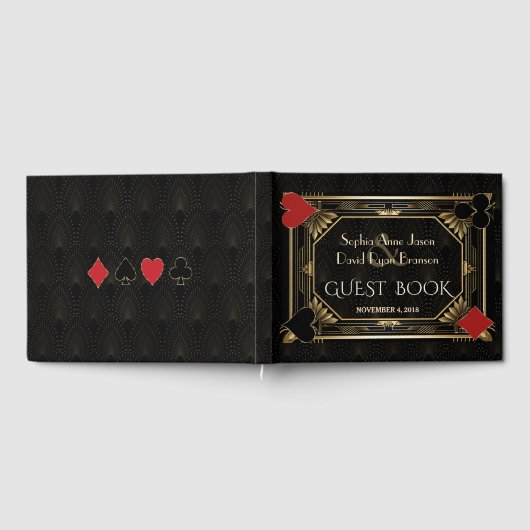グラムアールデコカジノラスベガストランプのポーカー結婚ズ ゲストブック (全面)