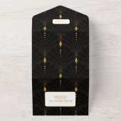 グラムアールデコブラックギャツビー1920年代スタイル結婚ズ オールインワン招待状 (外側)