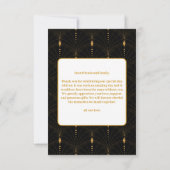 グラムアールデコブラックギャツビー1920年代スタイル結婚ズ サンキューカード (裏面)
