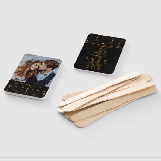 グラムアールデコブラックギャツビー1920年代スタイル結婚ズ ハンドファン (組立なし)