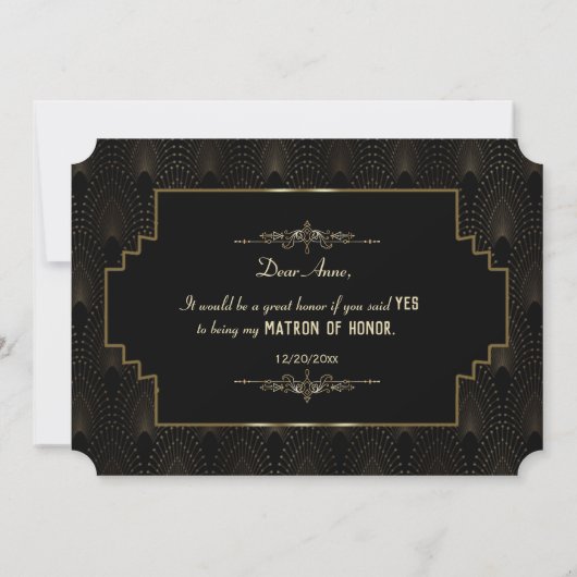 グラムアールデコ素晴らしギャツビーBe Matron of Honor 招待状 (裏面)