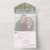 グラムアー素朴チバラガーデンフォトオーバーレイ結婚ズ オールインワン招待状 (内側)