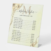 グラムイエロー金ゴールドグリッターアガテマーブルモノグラム 台座サイン (正面)