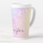 グラムイリジッドグリッターパーソナライズされたカラフル カフェラテマグ (右アングル)