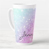 グラムイリジッドグリッターパーソナライズされたカラフル カフェラテマグ (左アングル)