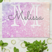 グラムイリジッドグリッターパーソナライズされたカラフル キッチンタオル (折り畳み)