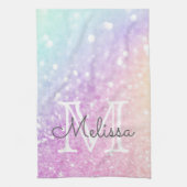 グラムイリジッドグリッターパーソナライズされたカラフル キッチンタオル (縦)