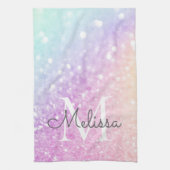 グラムイリジッドグリッターパーソナライズされたカラフル キッチンタオル (縦)