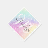 グラムイリジッドグリッターパーソナライズされたカラフル スタンダードカクテルナプキン (角)