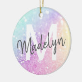 グラムイリジッドグリッターパーソナライズされたカラフル セラミックオーナメント (左)