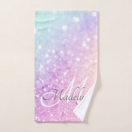 グラムイリジッドグリッターパーソナライズされたカラフル ハンドタオル