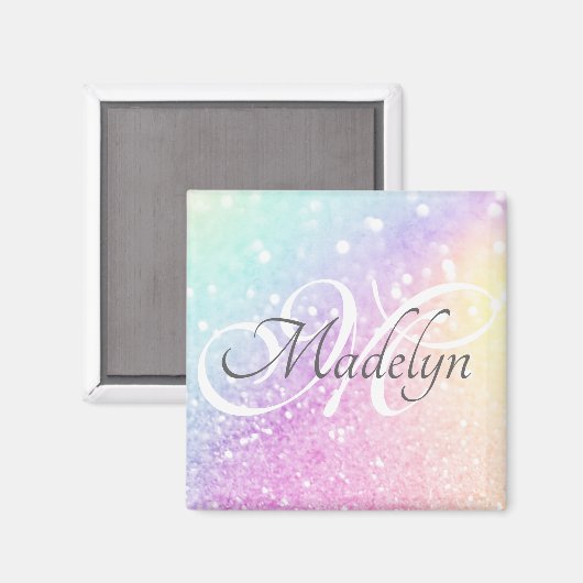 グラムイリジッドグリッターパーソナライズされたカラフル マグネット (正面/裏面)