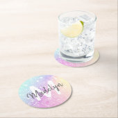 グラムイリジッドグリッターパーソナライズされたカラフル ラウンドペーパーコースター (インサイチュ)