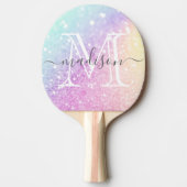 グラムイリジッドグリッターパーソナライズされたカラフル 卓球ラケット (正面)