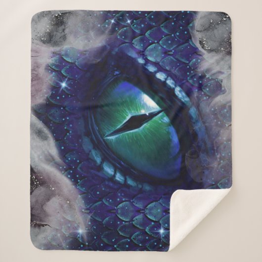 グラムインクゴシックブルー中世ドラゴン シェルパブランケット (正面)
