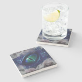 グラムインクゴシックブルー中世ドラゴン ストーンコースター (横)