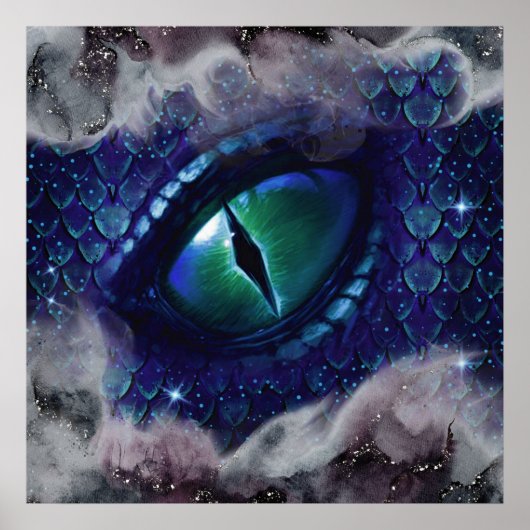 グラムインクゴシックブルー中世ドラゴン ポスター (正面)