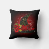 グラムウィッチハットレースのようブラックレッドスパークルエレガント クッション (裏面)