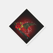 グラムウィッチハットレースのようブラック&レッドスパークルパーティー スタンダードカクテルナプキン (角)