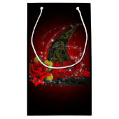 グラムウィッチハットレースのようブラック&レッドスパークルパーティー スモールペーパーバッグ (裏面)