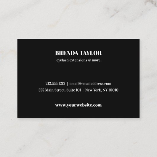 グラムウォーターカラーピンクブラウバーアイラッシュラグジュアリー 名刺 (裏面)