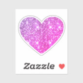 グラムエステガーリーティックホットピンクグリッターハート シール (シート)