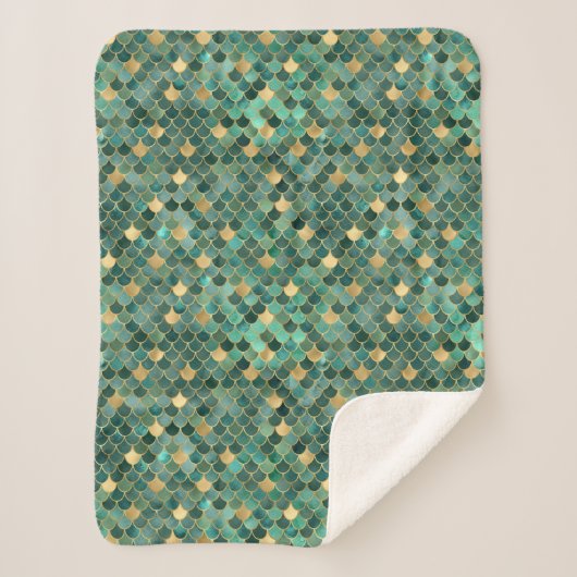 グラムエメラルドグリーン金ゴールドマーメイドパタはかりで測ーン シェルパブランケット (正面)