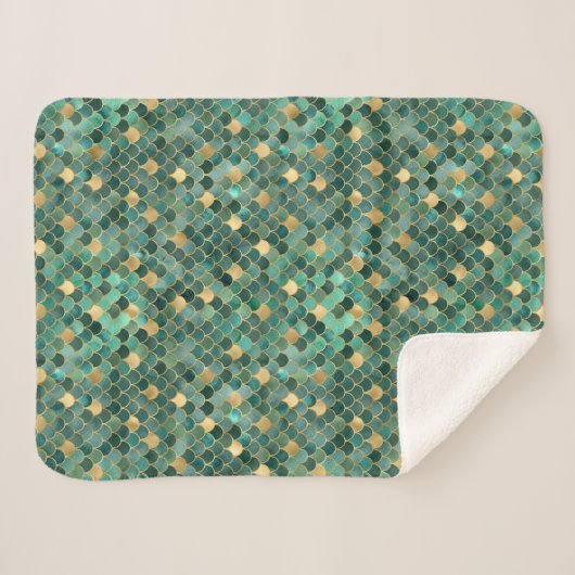 グラムエメラルドグリーン金ゴールドマーメイドパタはかりで測ーン シェルパブランケット (正面(横))