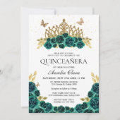 グラムエレガントグリーンフローラ金ゴールドティアラキンセアニェラ 招待状 (正面)