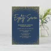 グラムエレガントネイビー金ゴールドグリッター87歳 招待状 (スタンド正面)
