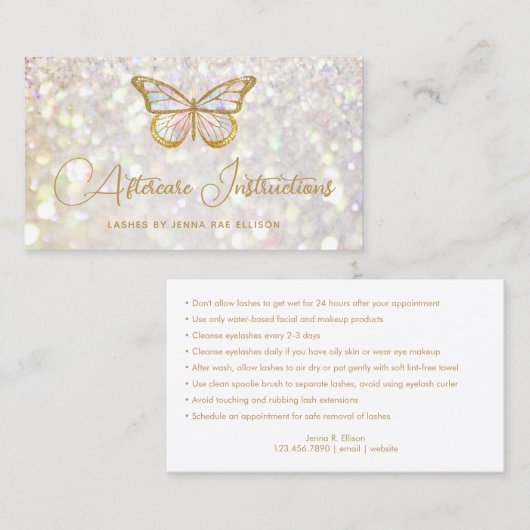 グラムエレガントバタフライまつげ延長アフターケア 名刺 (正面/裏面)